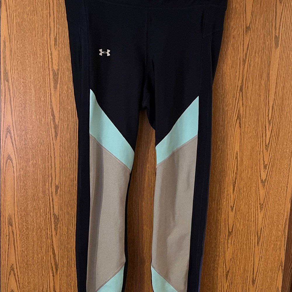 Under Armour dark blue and Mint Workout Leggings size L